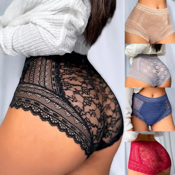 New Fashion Sexy Women Panties High Waist Underwear Lace Stretch