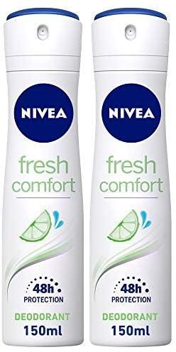 NIVEA Deodorant Spray for Women, Fresh Comfort, 2x150ml