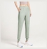 High Rise Ankle-Banded Pants Green