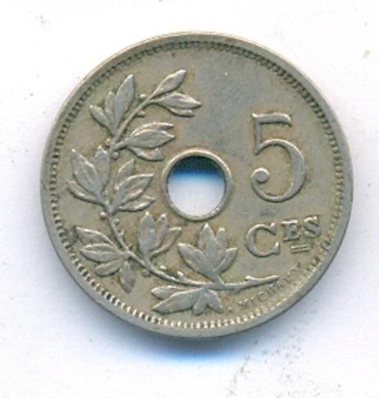 مملكة بلجيكا - 5 سنت الملك ليوبولد الثانى 1906