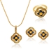 18K Yellow Gold Plated With blue Crystals Jewelry Set [AB122]
