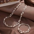 Uokela White and Black Freshwater Pearl Necklace Bracelet Set Wedding Jewelry for Women Muti-Layered Necklace Bracelet for Girls