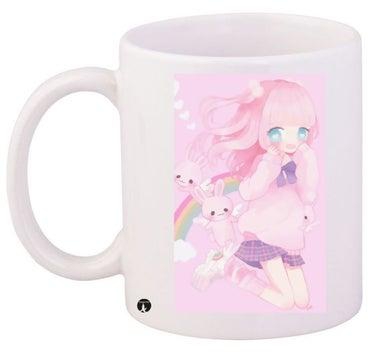 Anime Printed Coffee Mug White/Pink/Purple