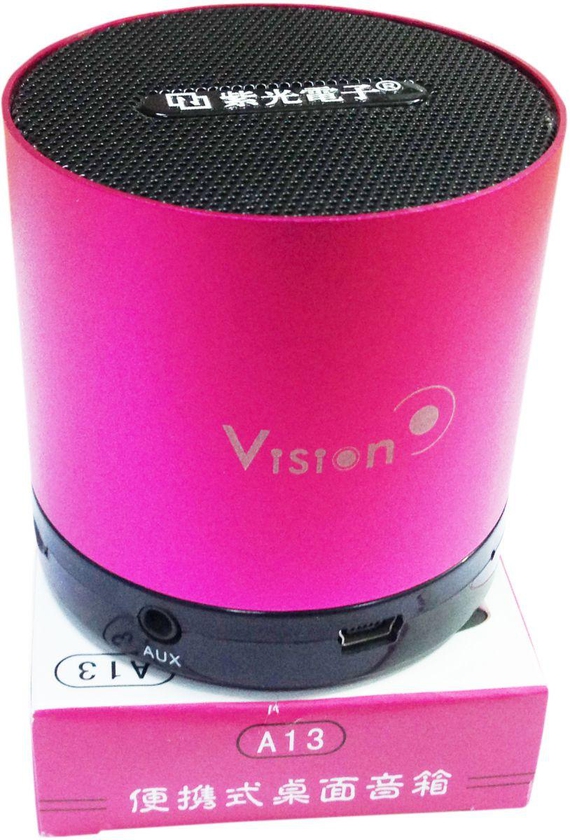 Vision,A13 ,Mp3 Woofer Speaker,USB Flash Disk Micro SD Aux Player,Red