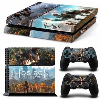 3-Piece Horizon Zero Dawn Printed Gaming Console And Controller Skin Sticker Set For PlayStation 4