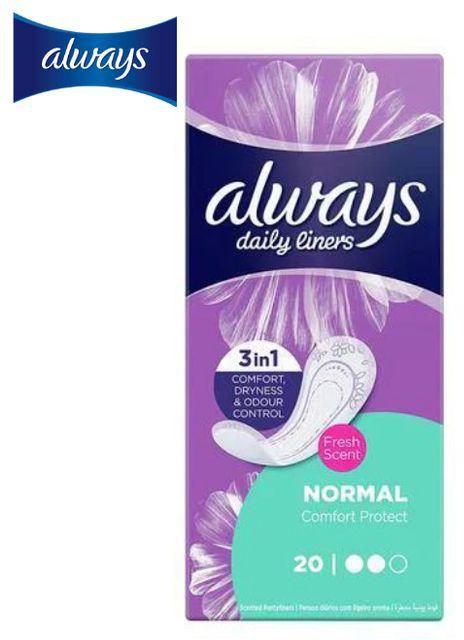 Always Daily NORMAL Comfort Protect, Fresh Scent , 20 Pads + Xpuch Gift