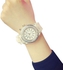 LED Backlight Sport Waterproof Quartz Wrist Watches-White