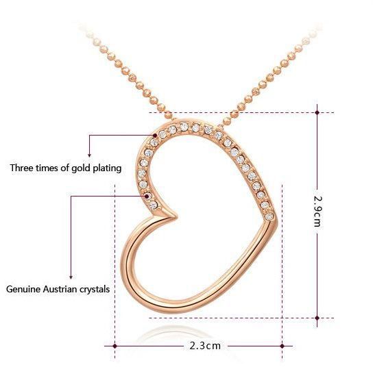 ROXI 18K Rose Gold Plated Austrian Crystal Pendant Necklace Model 2030233390