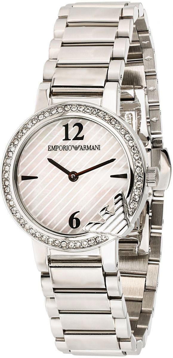 Emporio Armani Women's Classic Mother of Pearl Dial Stainless Steel Band Watch - AR0746