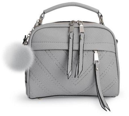 FSGS Light Gray Guapabien Simple Style PU Leather Pendent Strap Tote Women Quadrate Shoulder Bag 117758