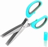 Multi-Purpose Cutting Scissors With 5 Stainless Steel Blades And Cleaning Comb (light Blue)