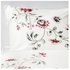 RÖDBINKA Quilt cover and pillowcase, white, floral patterned
