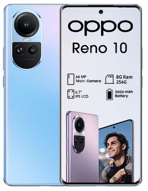 OPPO Reno 10 5G - 6.7-inch 256GB/8GB Dual SIM Mobile Phone - Ice Blue (D)
