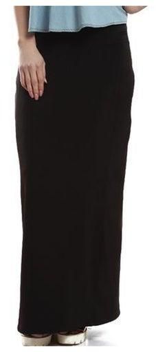 Women's Cotton Long Skirt - Black