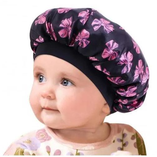 Black Girls Satin Hair Bonnet Kids Satin Bonnet Sleeping Cap Silk Cap Baby Bonnet