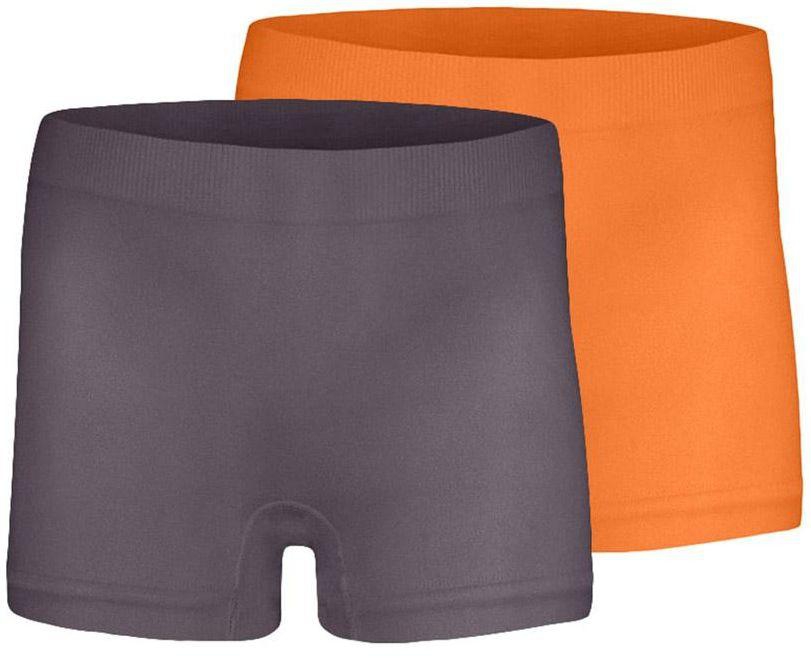 Silvy Set Of 2 Casual Shorts For Girls - Gray Orange, 6 - 8 Years