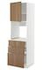METOD / MAXIMERA خزانة عالية للفرن مع باب/3 أدراج, أبيض/Voxtorp أبيض/لامع, ‎60x60x200 سم‏ - IKEA