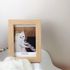 Photo Frame Desktop Wall Display Small Picture Frame White Log Basic Cute Cat Oil Painting Interesting Personality Art