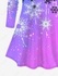 Plus Size 3D Glitter Snowflake Print Ombre Christmas Long Sleeves T-shirt - 6x