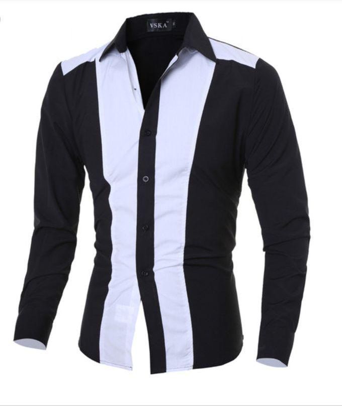 DesubClassic Men Shirt - Dope Black And White Men Long Sleeve Shirt