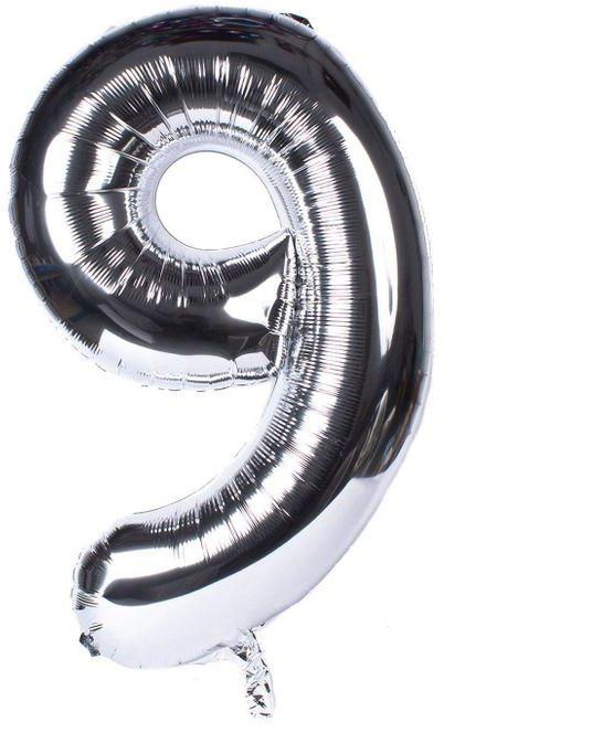 High Quality Number 9 Empty Foil Helium Balloon Party, Birthday, Anniversary-32Inch - (80cm) Silver