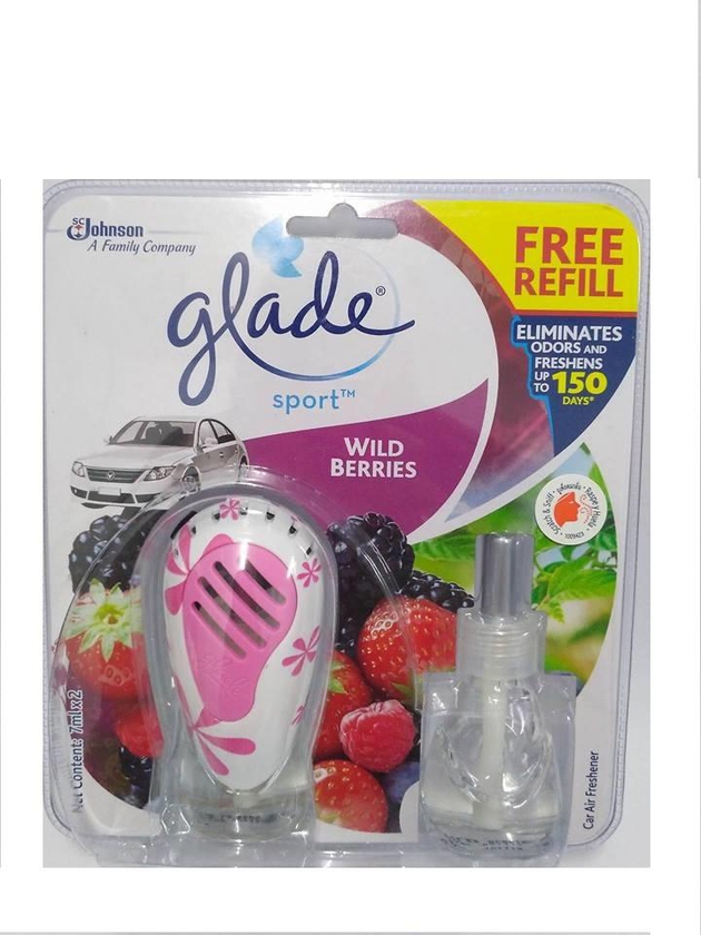 Glade® Sport Wild Berries Car Air Freshener + Free Refill