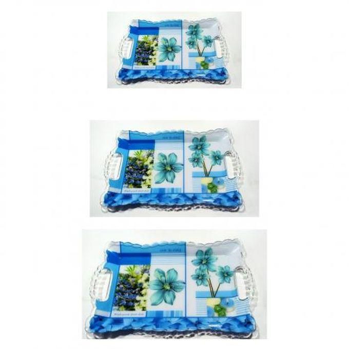 Plastic Serving Tray Set Of 3 Pieces