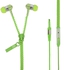 3.5mm In-Ear Zip Zipper STEREO Hands Free Headphones Headset   Mic Earphones Green