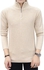 Men's Sweater Stand Collar Long Sleeve Solid Color Zipper Knitwear