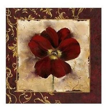 Decorative Wall Poster Beige/Red 23X23centimeter