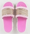 Casual Comfortable Flat Slipper Fabric - Pink