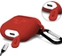 AirPods Case Strap Protective Silicone Cover with Carabiner for Apple Airpods Accessories - Red