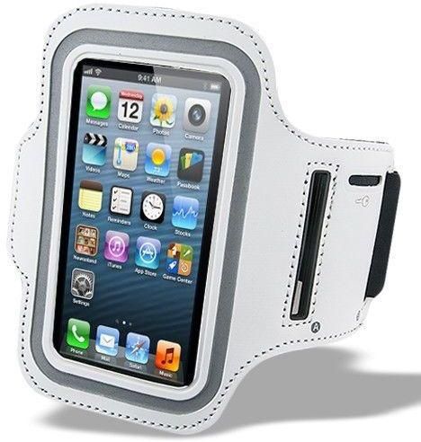 حمالة هاتف بتصميم حزام يد للرياضيين لهواتف ايفون 6+ 5.5 انش - ابيض