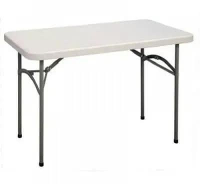 Rectangular Plastic Table With Foldable Metal Legs-4fts