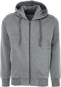 Kids Boys Girls Unisex Cotton Hooded Sweatshirt Full Zip Plain Top (GRAY, 6-7 YEARS)