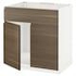 METOD Base cabinet f sink w 2 doors/front, white/Voxtorp walnut effect, 80x60 cm - IKEA