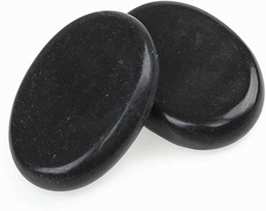 Sherif Gemstones عدد 2 قطعة من احجار طبيعية 100% سوداء من الطبيعة - للمساج - تدليك - حمام زيت - ديكور - راحة نفسية - علاج - شاكرا - من الطبيعة.