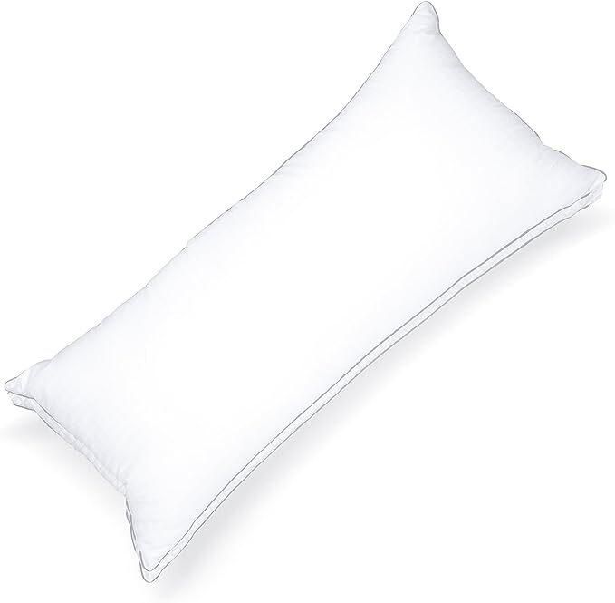 Hotel Linen Klub 100% Cotton Down Alternative Luxury Full Body Pillow W/Double piping- Outer Fabric: 233TC Cotton Downproof, Filling: 1400g Microfiber Size: 45 x 100cm