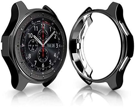 Case for Samsung Gear S3 Frontier SM-R760, Haojavo Soft TPU Plated Protective Bumper Shell Protector for Samsung Gear S3 Frontier/Classical & Galaxy Watch 46mm Smartwatch Bands Accessories Black
