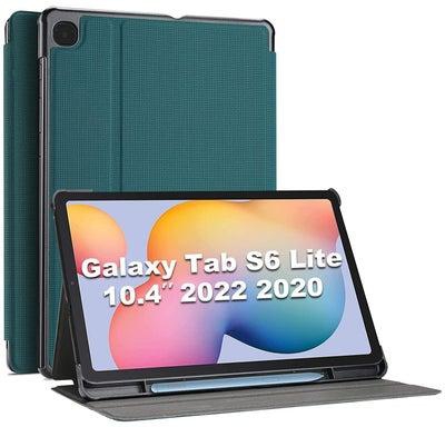 Galaxy Tab S6 Lite 10.4 Case 2022 2020 with Stylus Holder, Slim Stand Protective Folio Case Smart Cover for Galaxy Tab S6 Lite 10.4 Inch SM-P613 P619 P610 P615 -Teal