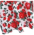 Zaful Floral Print Belt Pleated Dress - Red