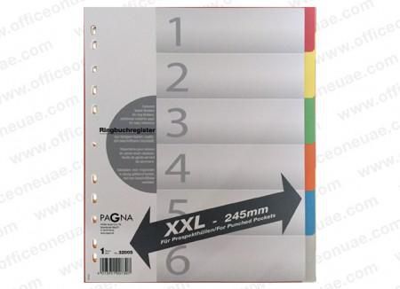 Pagna Divider Manila Colored XXL, 245 x 300 mm, 6 Tabs