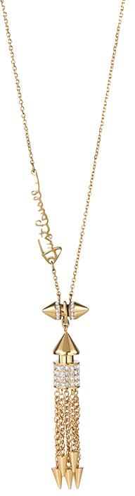 Just Cavalli Just Pin Gold Plated Cubic Zirconia Necklace