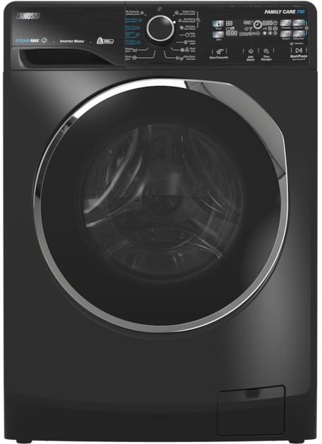 Zanussi 8kg SteamMax front load washing machine 1200 RPM - Black