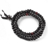Sunshine Buddhist Buddha Meditation Sandalwood 108 Prayer Bead 6mm Mala Bracelet Necklace-Black