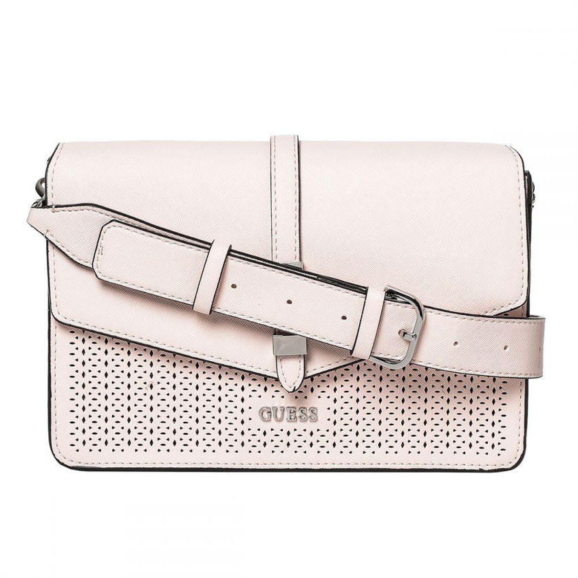 Guess Faux Leather Bag For Women,Pink - Cross Body Bags