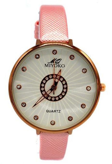 Miyoko MQ-351PG Miyoko Leather Watch - Pink Glam