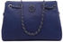 Zeneve London 63S72 Fine Grained Tote Bag for Women - Blue