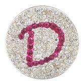 Navika Pink Initial Micro Pave Crystal Ball Marker + Clip D