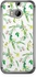 Floral HTC One M8 Case - Transparent Edge - Green and White